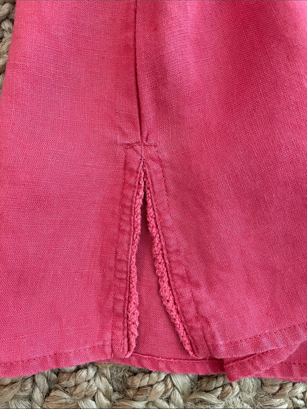 J. Jill 100% Linen Coral Blush Belted Shirt Dress Medium M - Picture 8 of 11
